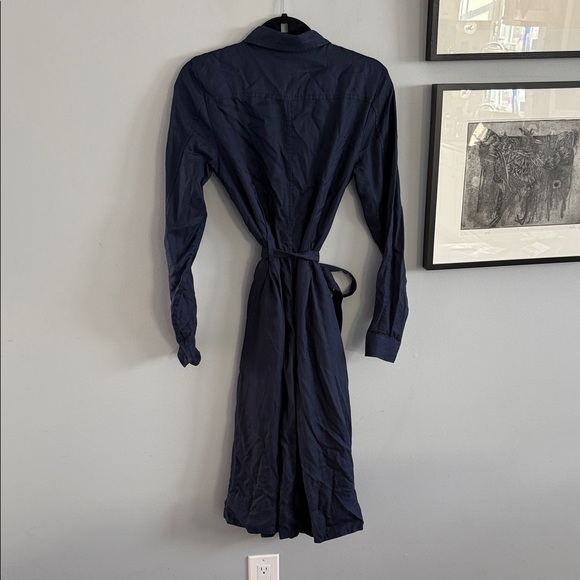 Banana Republic Midi Shirtdress in Preppy Navy, Size S - Picture 3 of 9